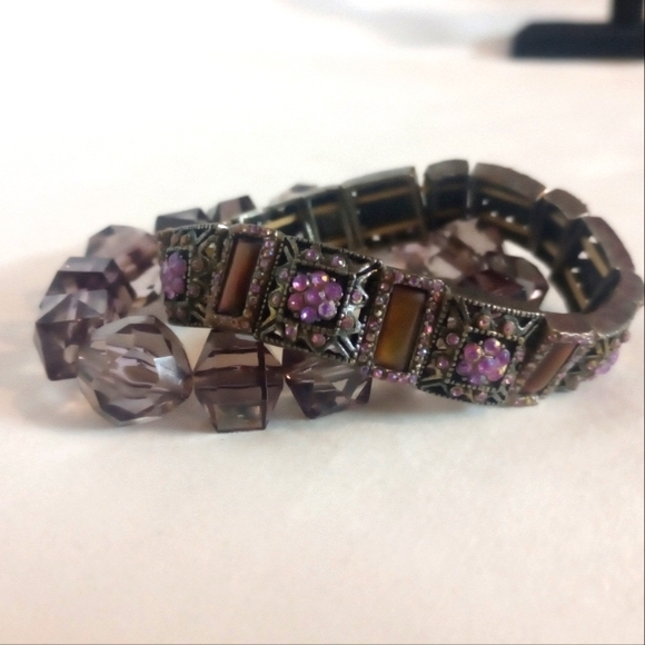 Purple Tigers Eye Bracelet Duo - Picture 3 of 3